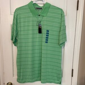 Pebble Beach Men's Striped Mint Polo